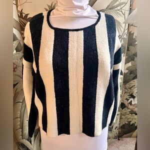 Moth Black and Cream Striped Sweater